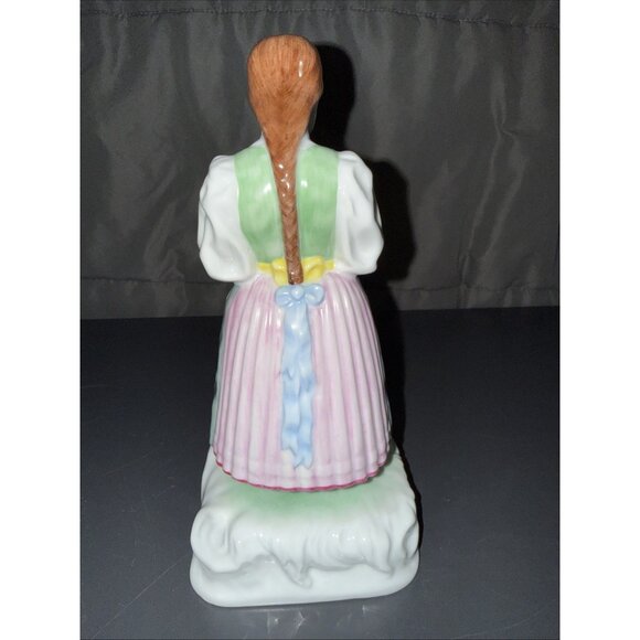 HEREND Peasant Girl With Geese Green Dress 8" Tall Porcelain - Picture 3 of 11